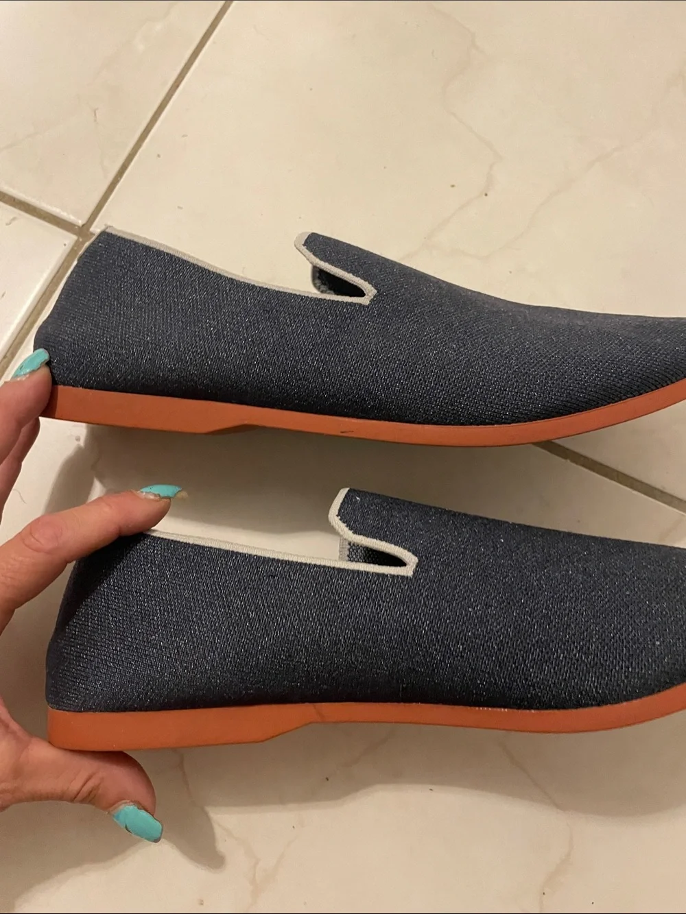GLYPH Knit Mens Size 11.5 Navy Blue Slip On Comfort Minimalist Loafers Shoes